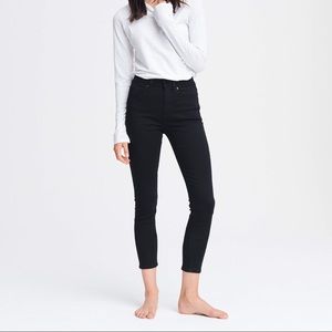 Rag & Bone High Rise Ankle Skinny Black Jeans | Size 24